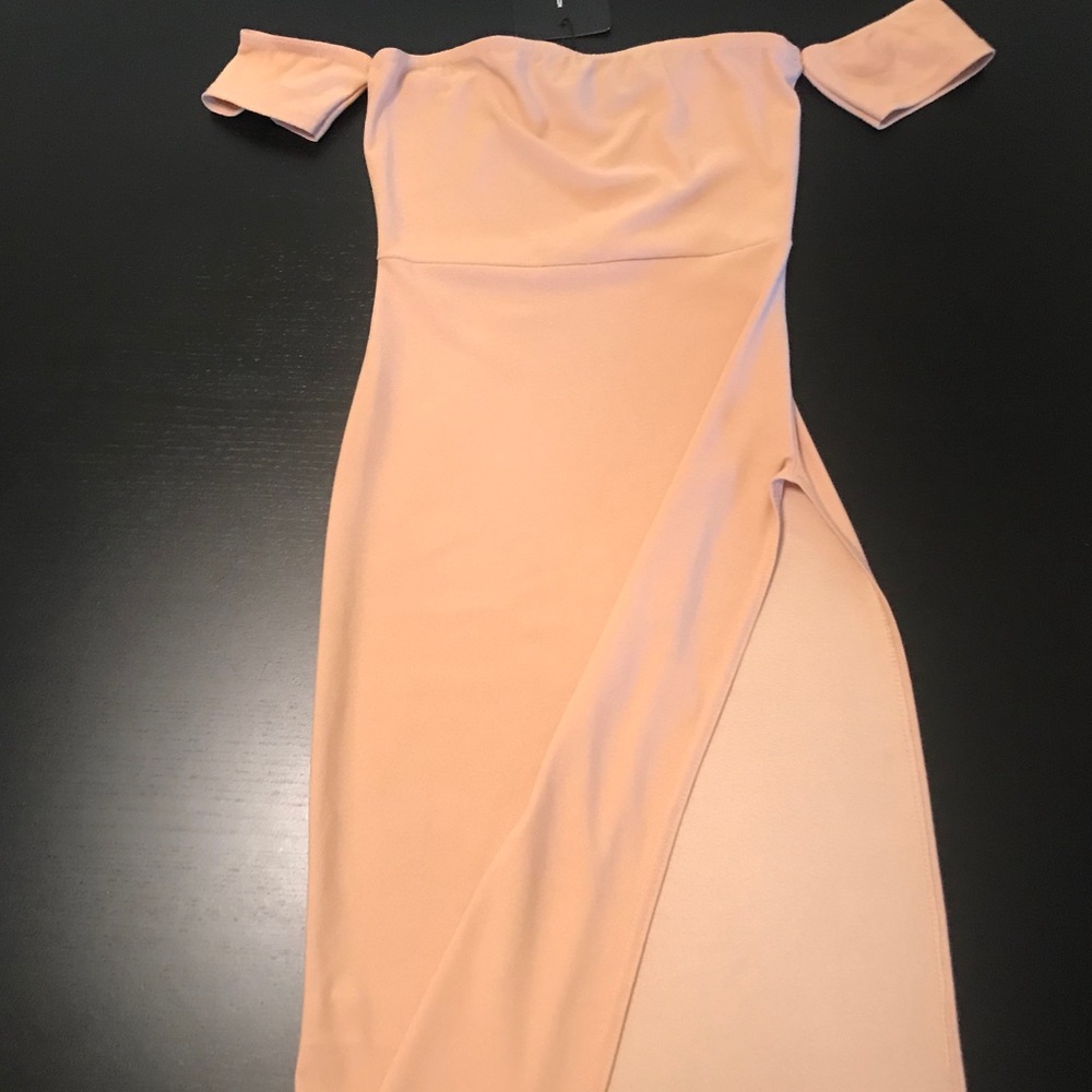 *NEW* PrettyLittleThing Nude Cuff Split Dress